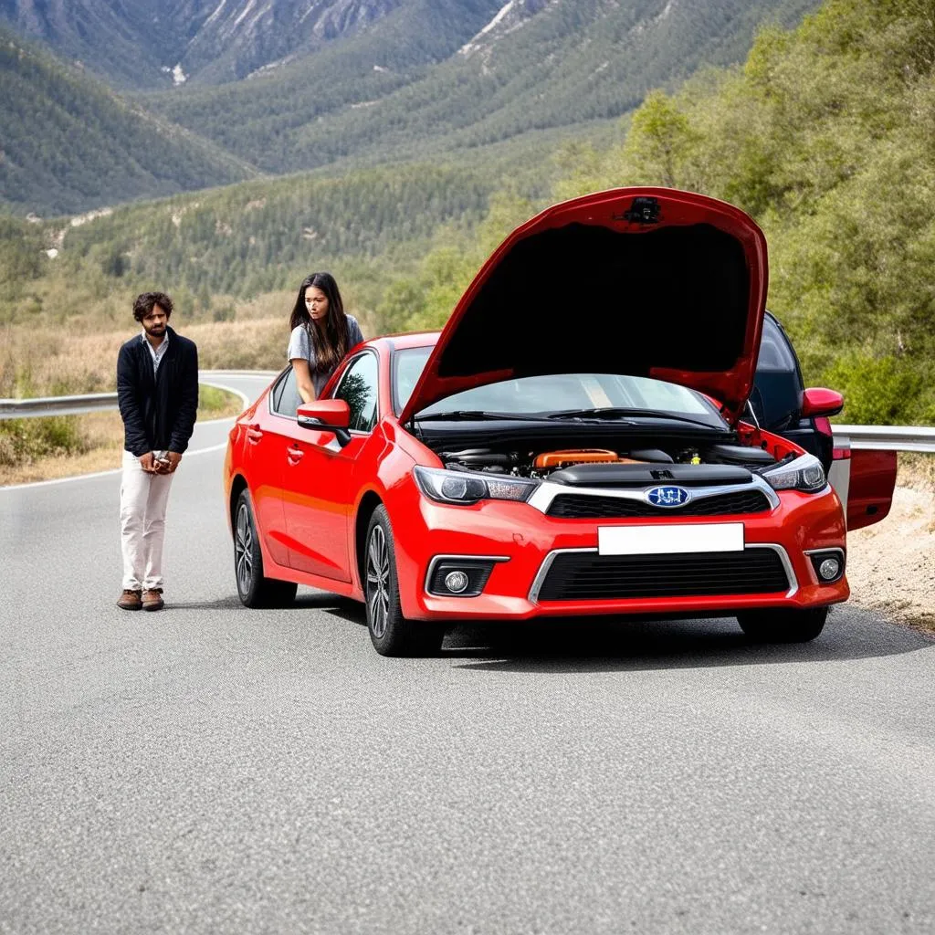 Car Trouble on a Scenic Road