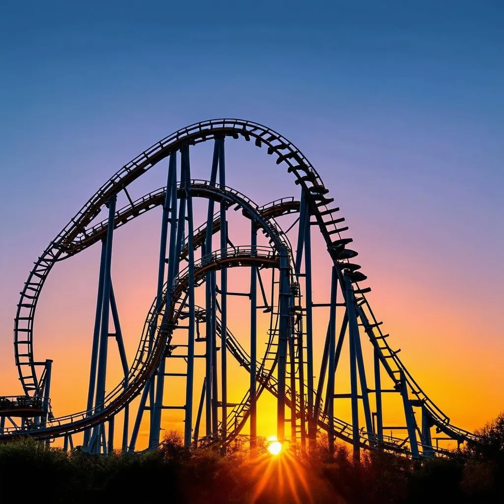 Rollercoaster at Sunset