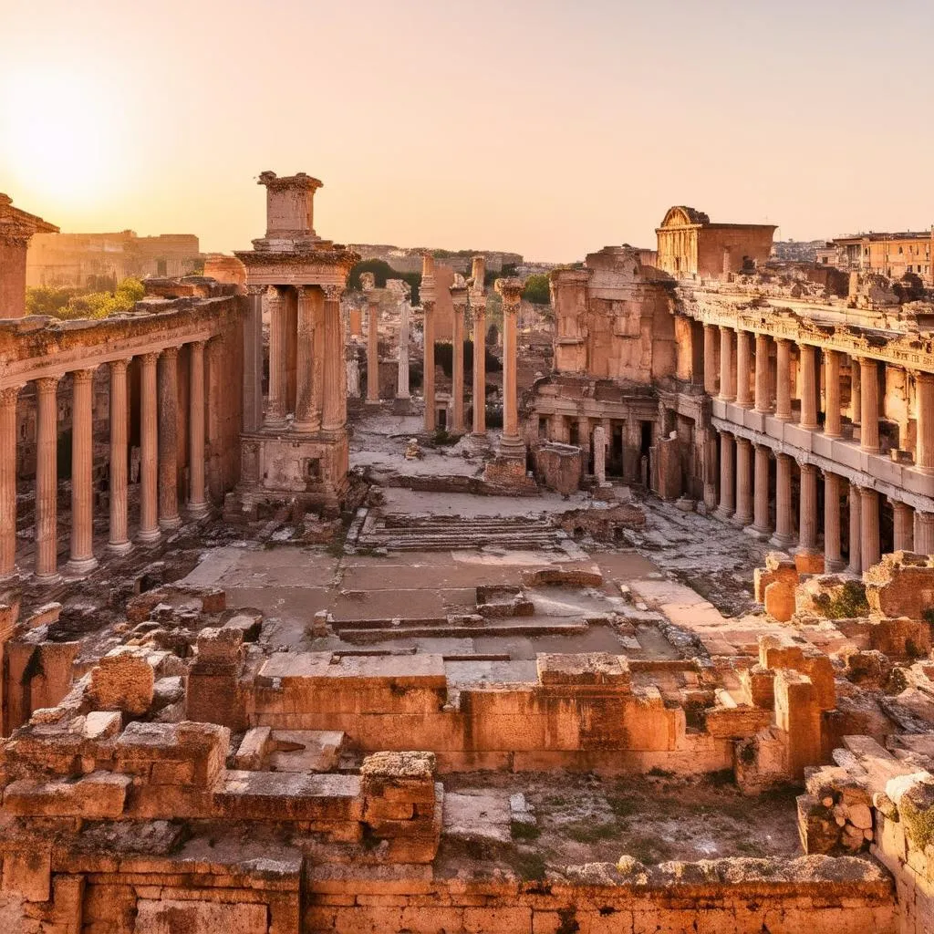 Roman Forum at sunset