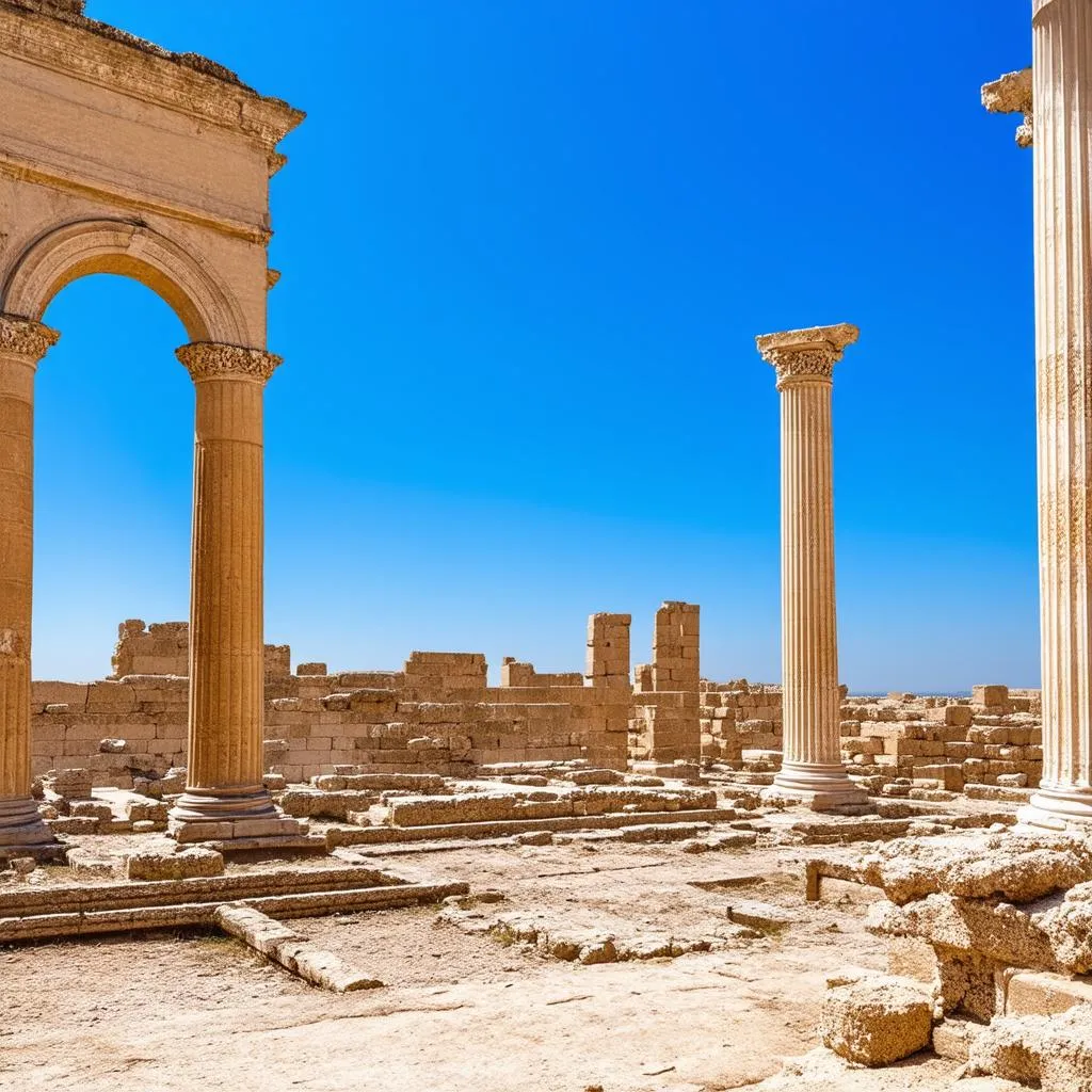 Ancient Roman Ruins of Leptis Magna, Libya