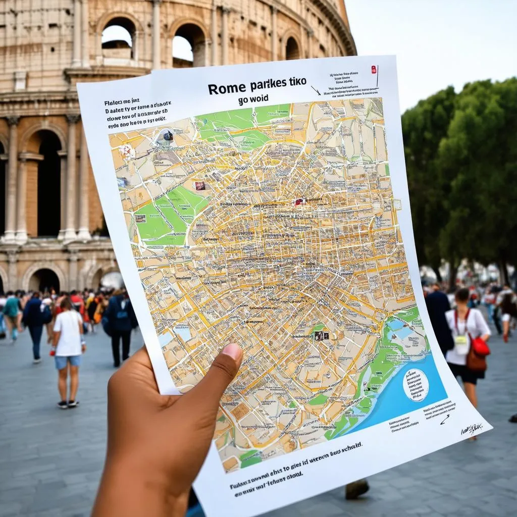 Tourists using map in Rome