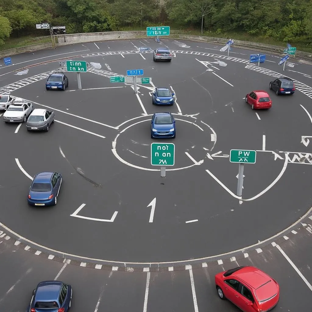 Traffic Flowing Smoothly in a Roundabout