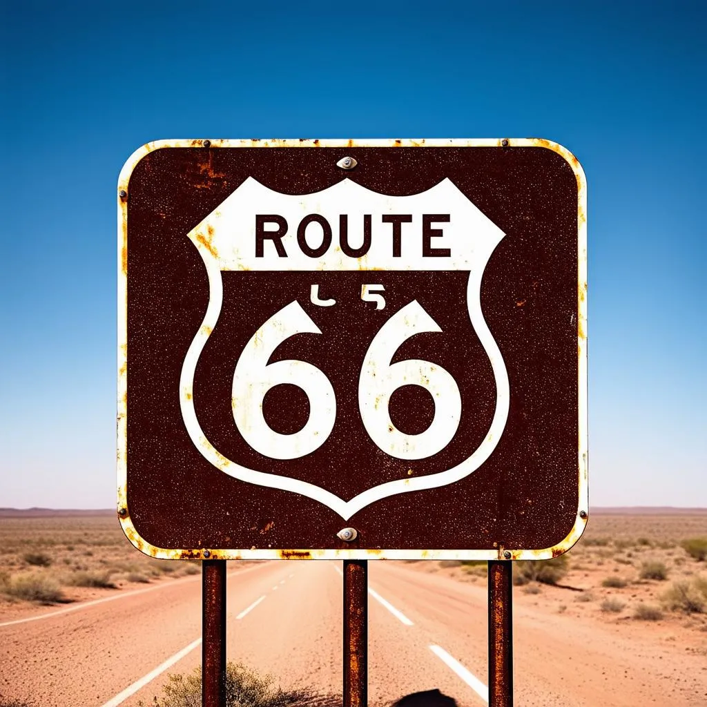 Route 66 road sign