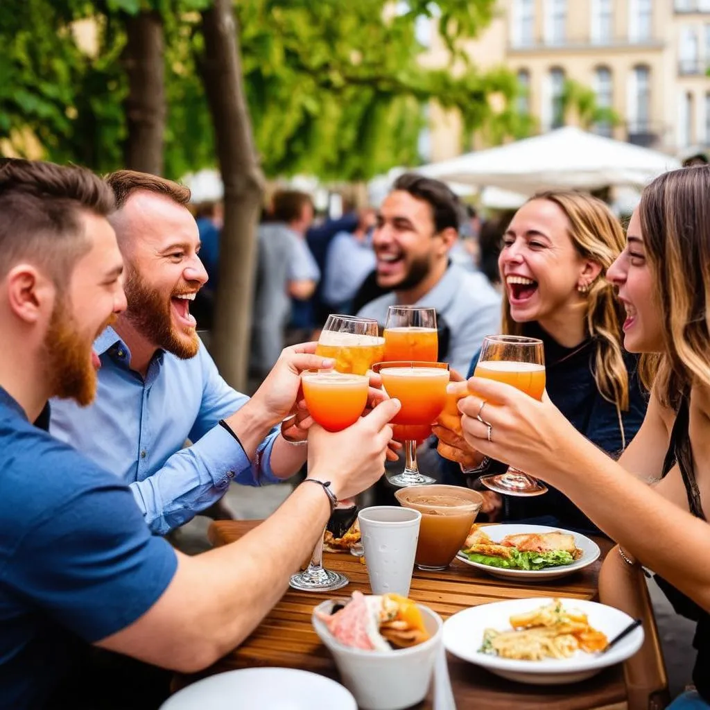 Friends Toasting Drinks