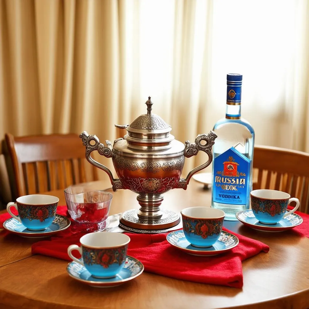 Russian Vodka and Tea Set