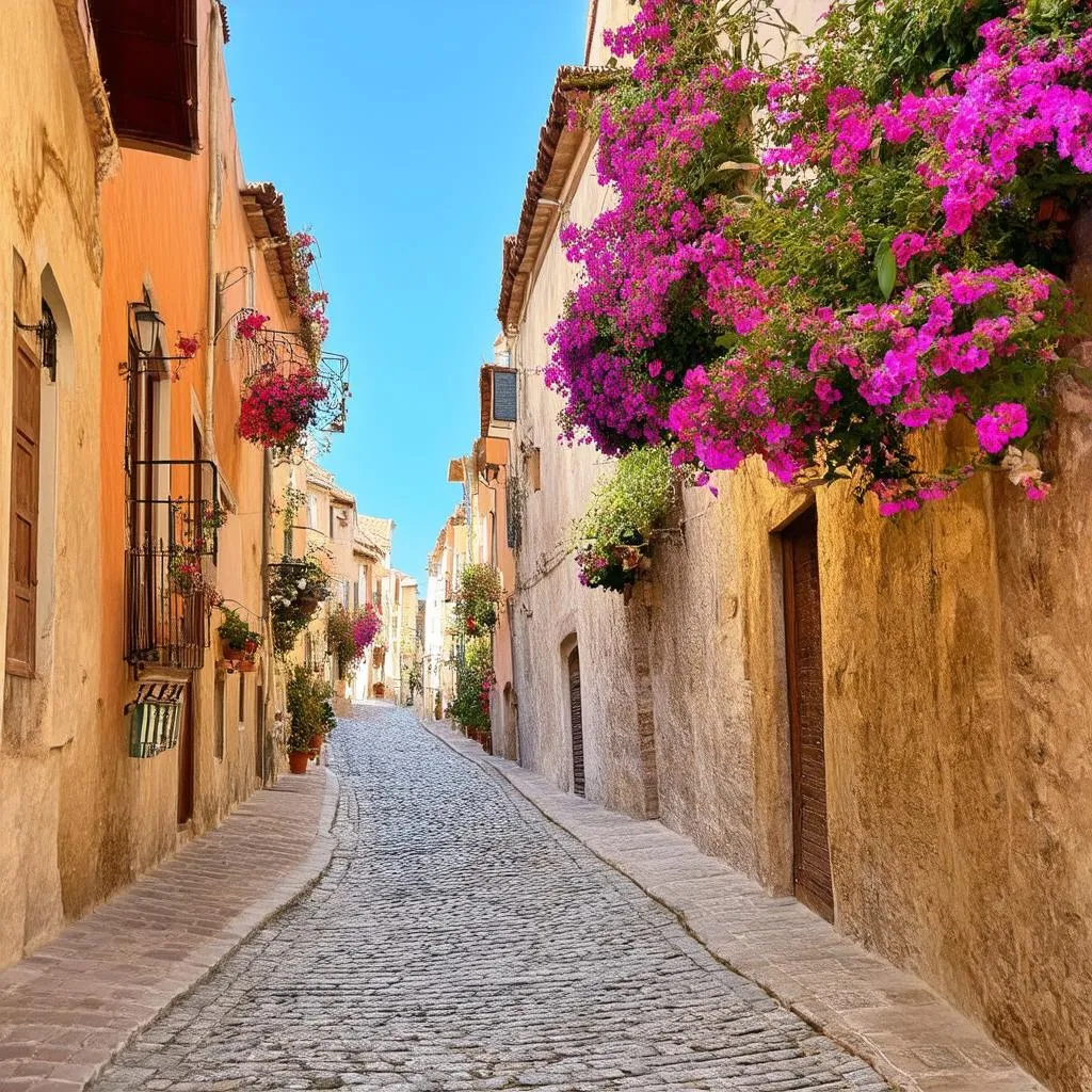 Cobblestone streets in Spain