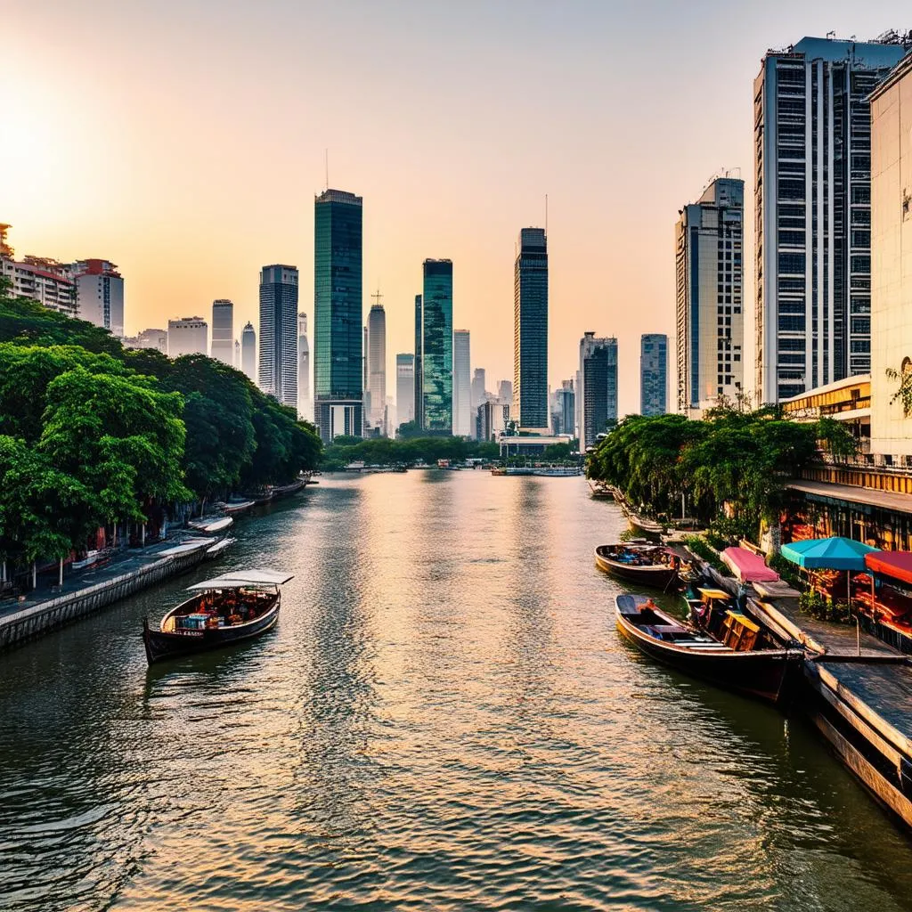 Vibrant Saigon Cityscape from the River