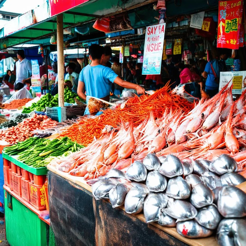 Bustling Sam Son Local Market