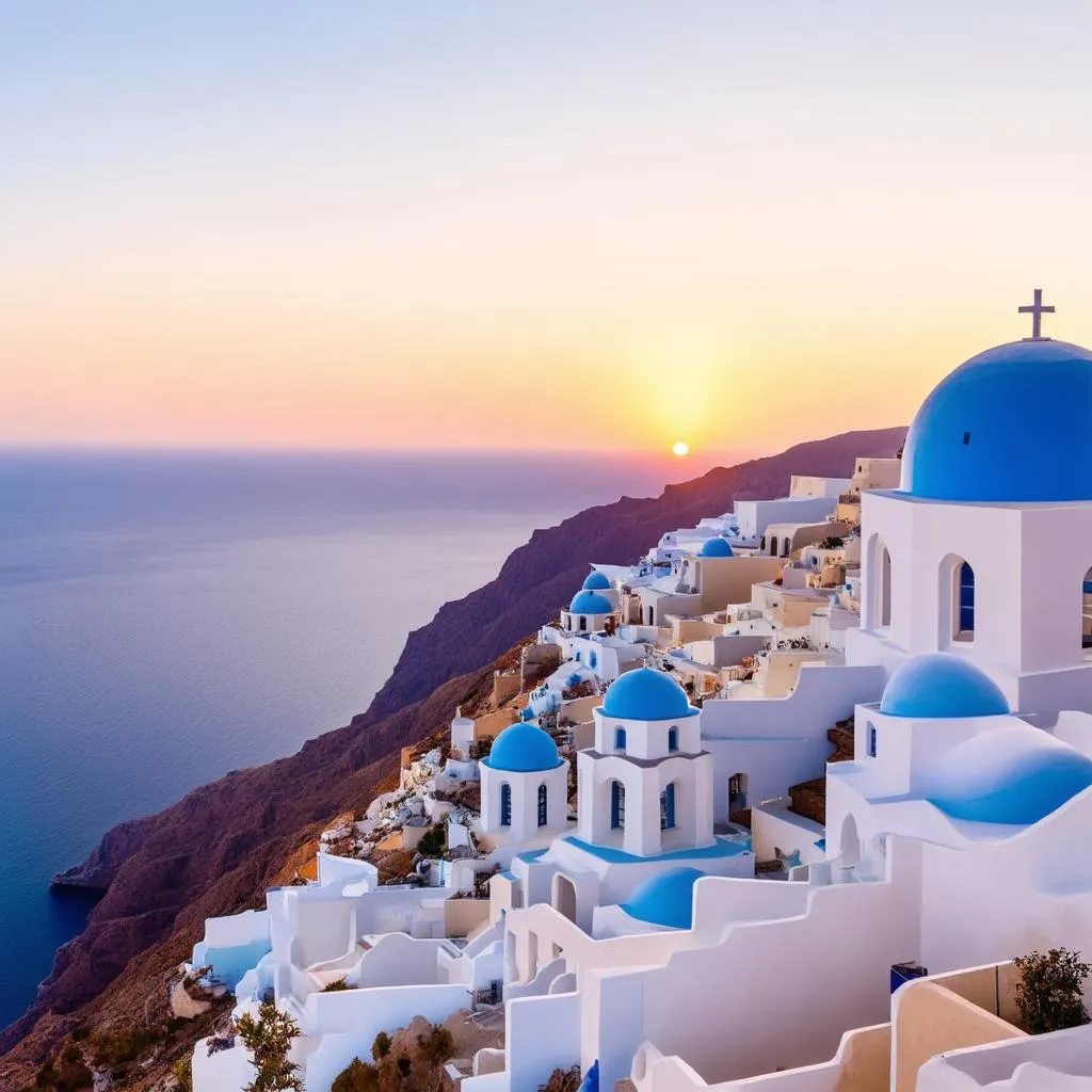 Beautiful Santorini sunset