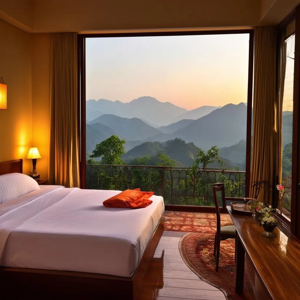 Sapa hotel with a stunning mountain view