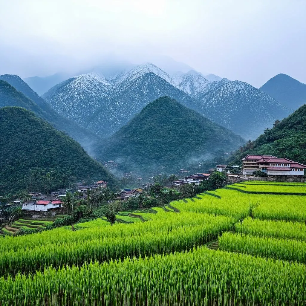 Sapa mountains in January