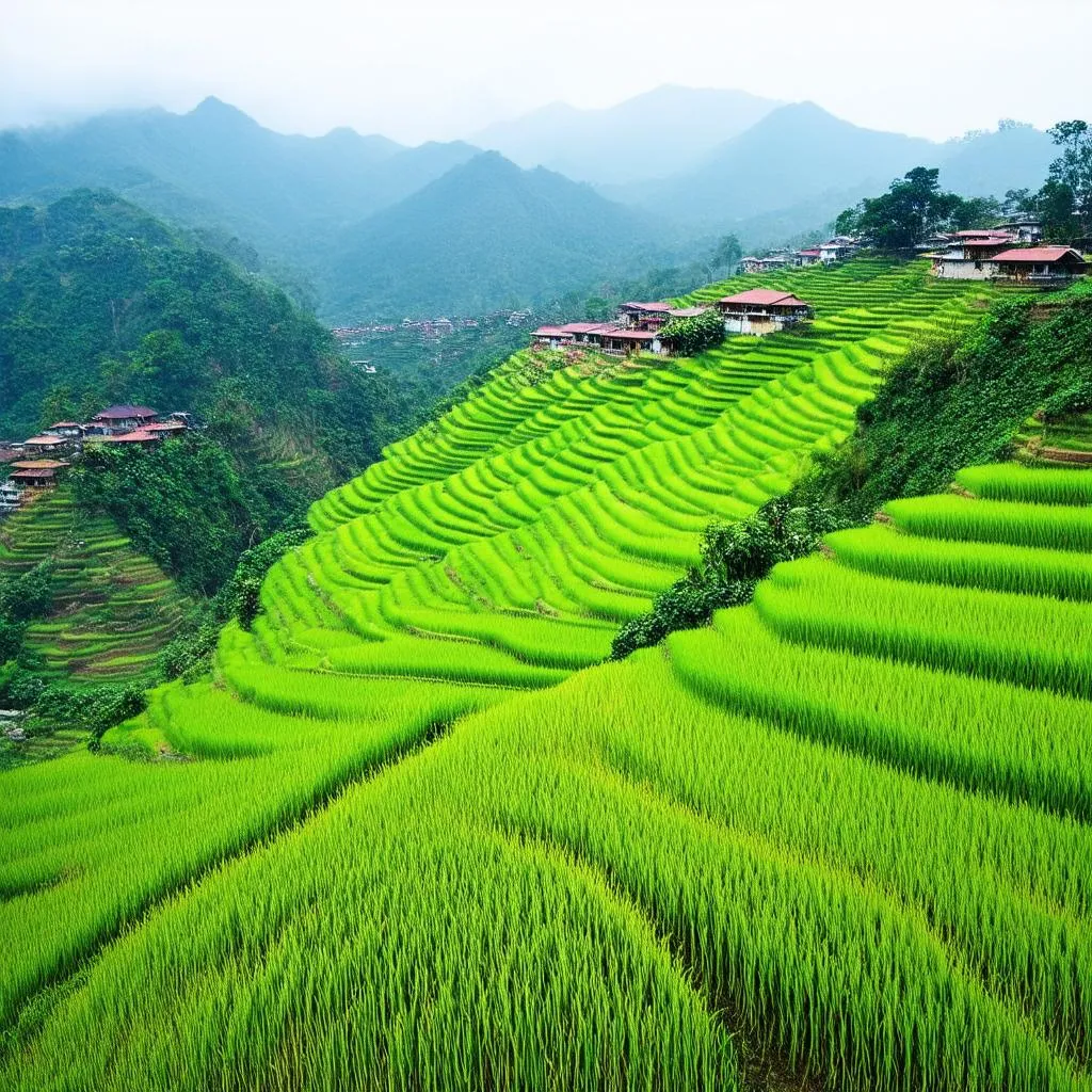 Terraced rice fields in Sapa