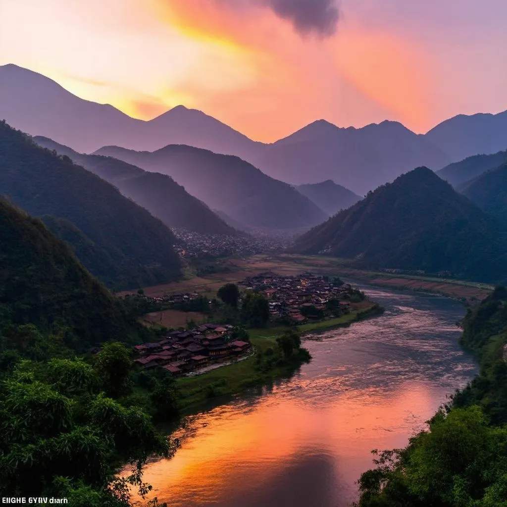 Sapa Valley at Sunset