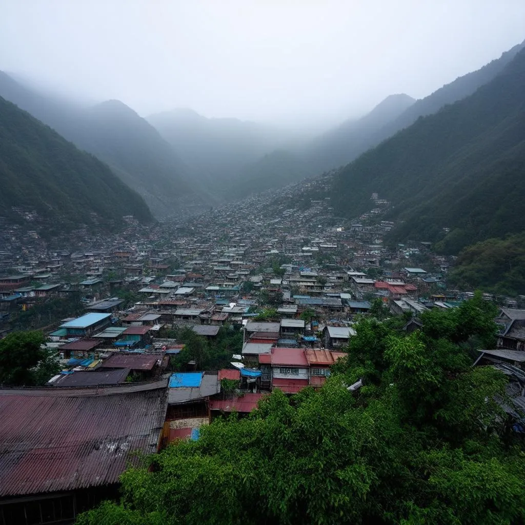 Sapa town in February