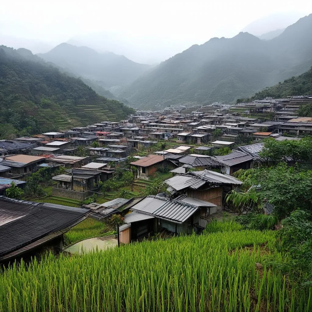 Sapa town in winter