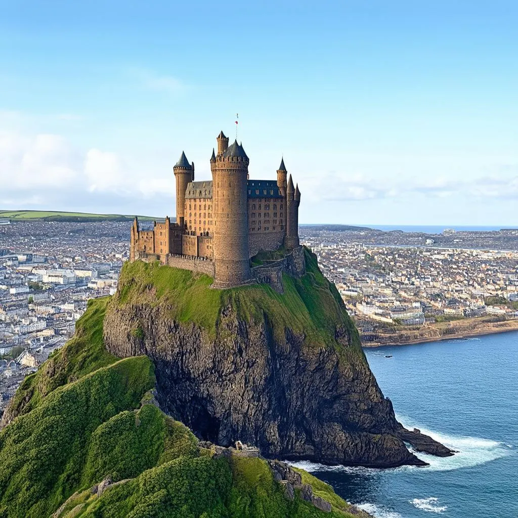 Scarborough Castle on a cliff