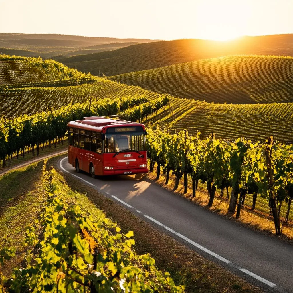 Scenic bus ride through Tuscany