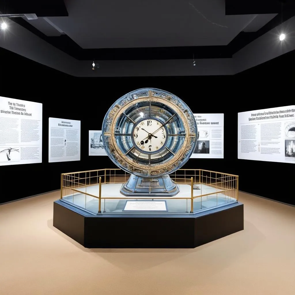 Interactive science museum display about time travel