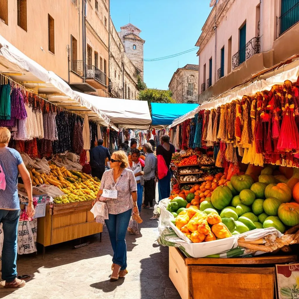 Bustling Market in Sicily