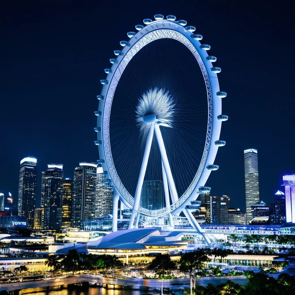 Singapore Flyer at Night