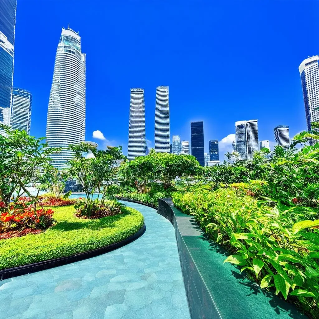 Singapore Skyline from Gardens by the Bay