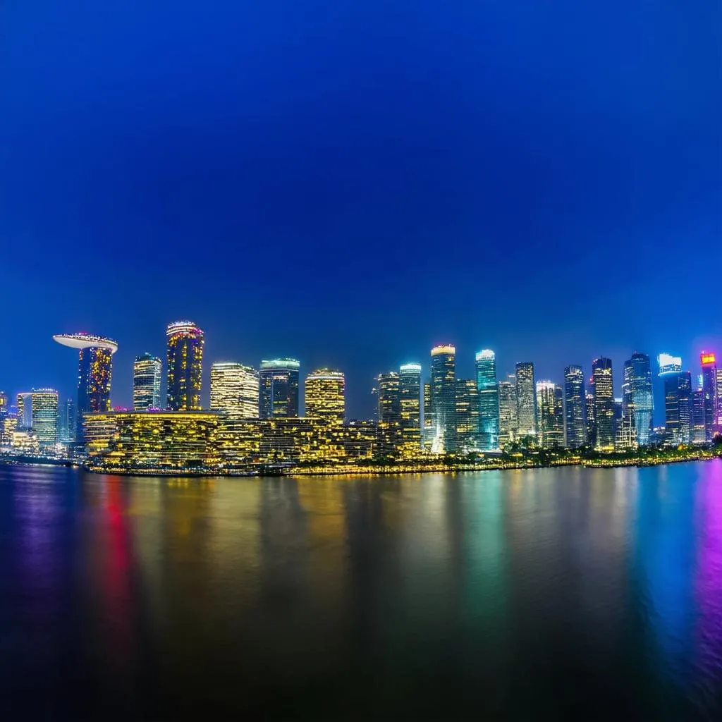 Singapore Skyline at Night