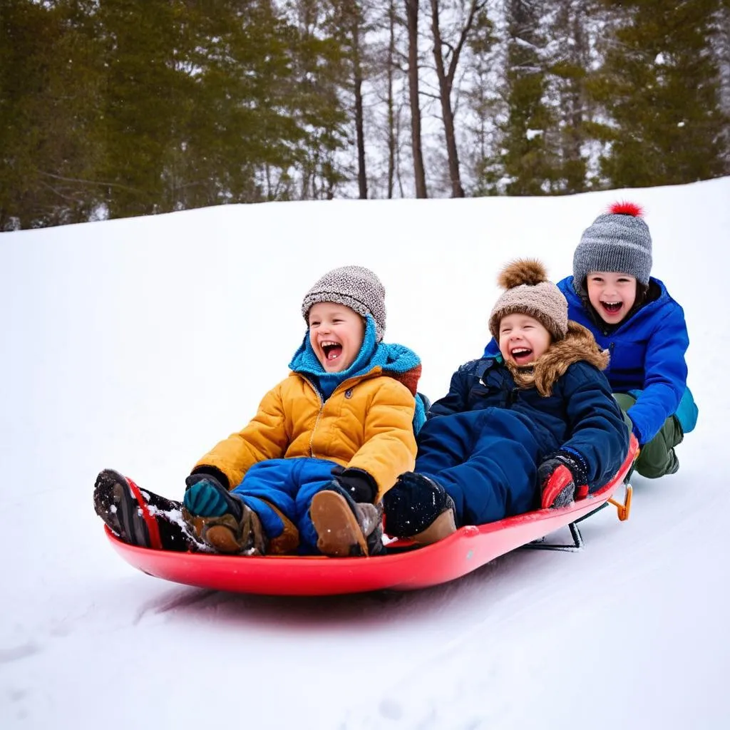 Snowy Hill Sledding