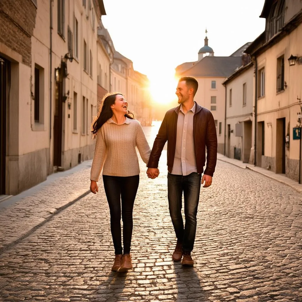 Couple Walking Hand-in-Hand