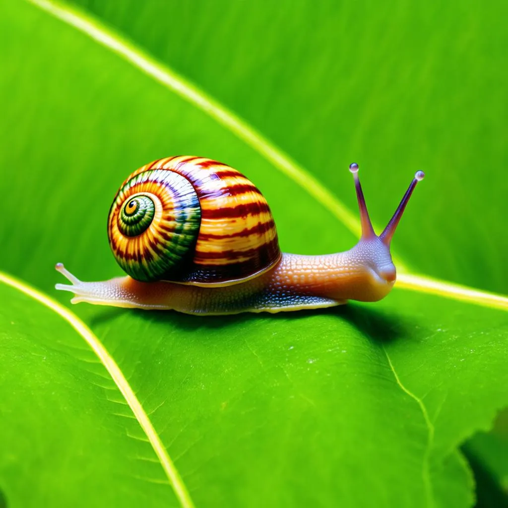 snail on a leaf