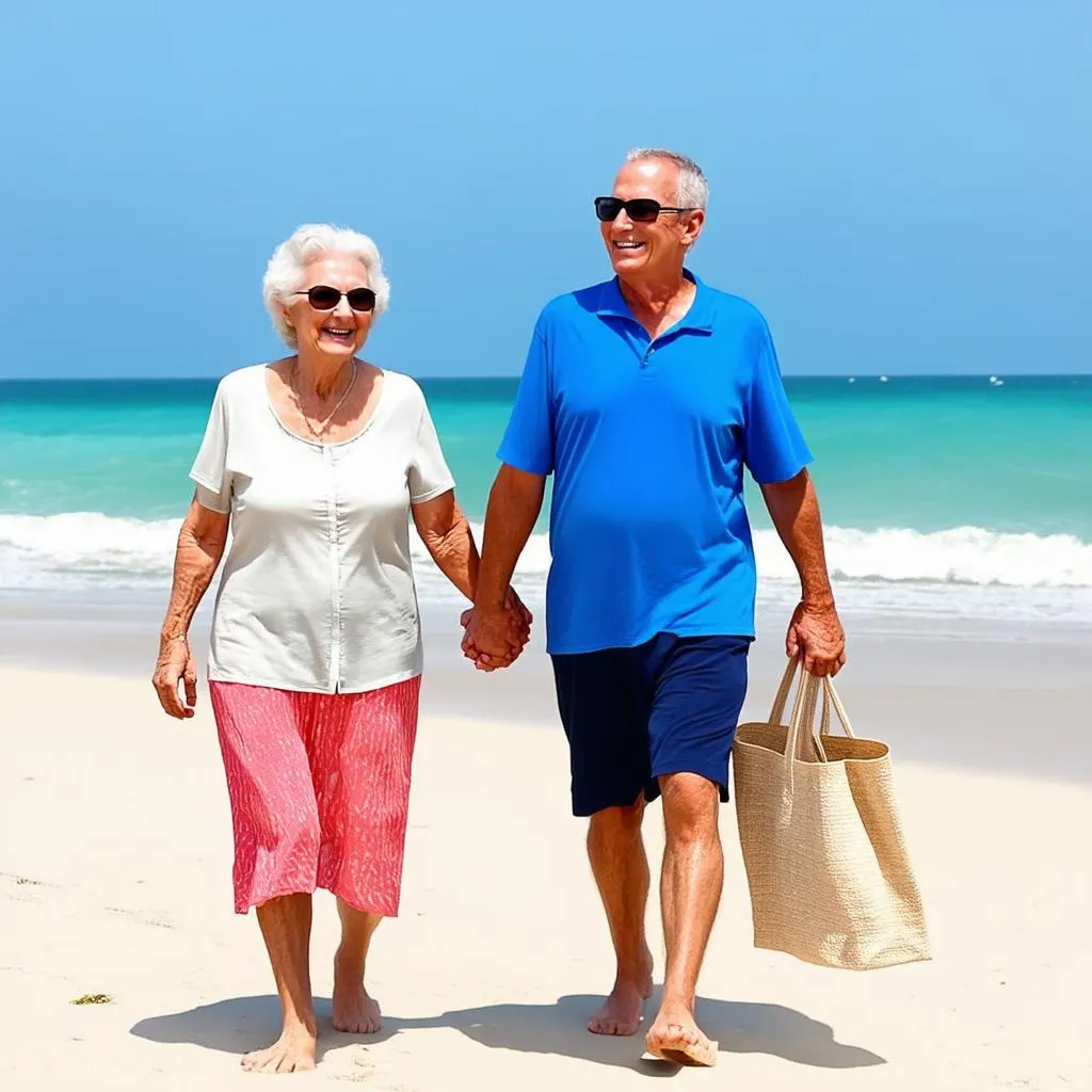 Canadian couple enjoying the beach in Florida