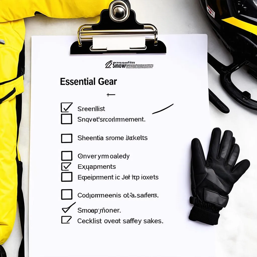 Checklist for snowmobiling