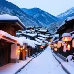 Snowy Japanese Village