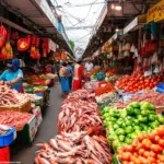 Bustling market in Soc Trang