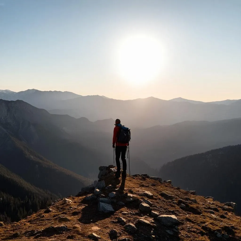 Solo Traveler on a mountain