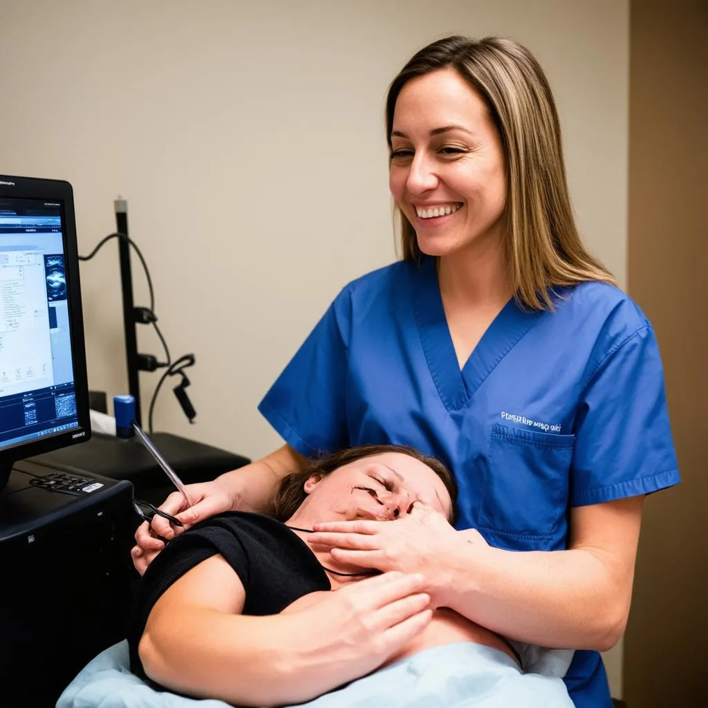 Sonographer Performing an Ultrasound