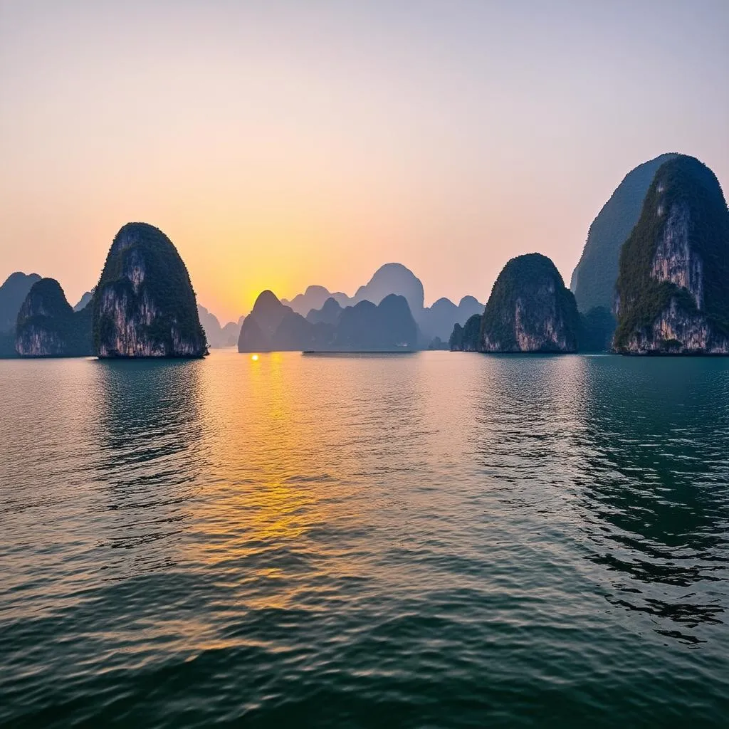 Sound waves traveling across Ha Long Bay