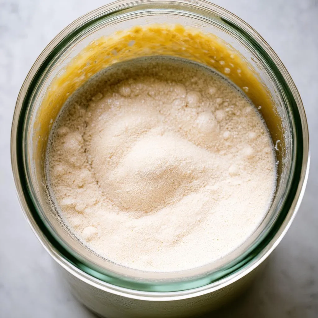 sourdough starter in jar