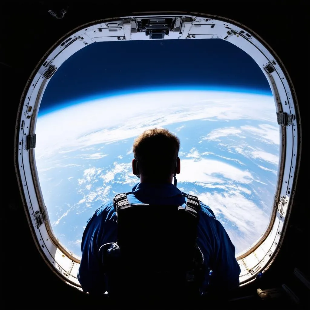 Space Traveler Gazing Earth