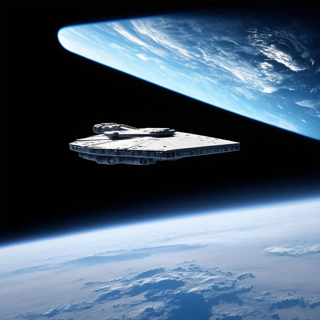 Spaceship in the vacuum of space