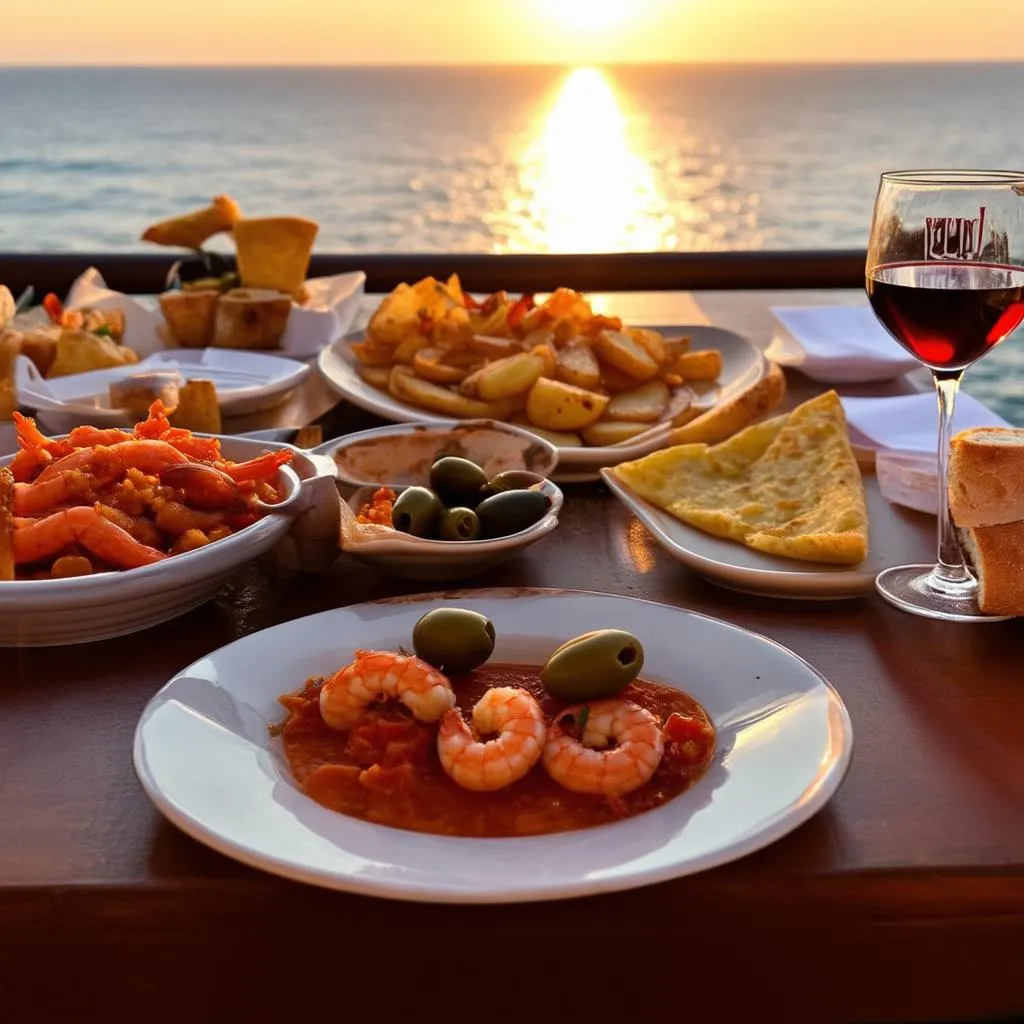 Delicious tapas spread in Spain