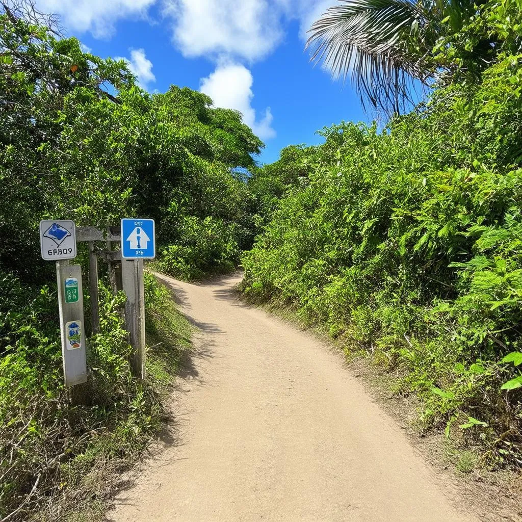 Safe hiking trail in St. John USVI