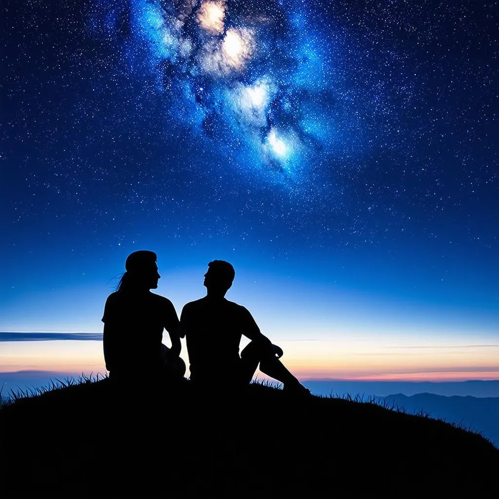 couple stargazing