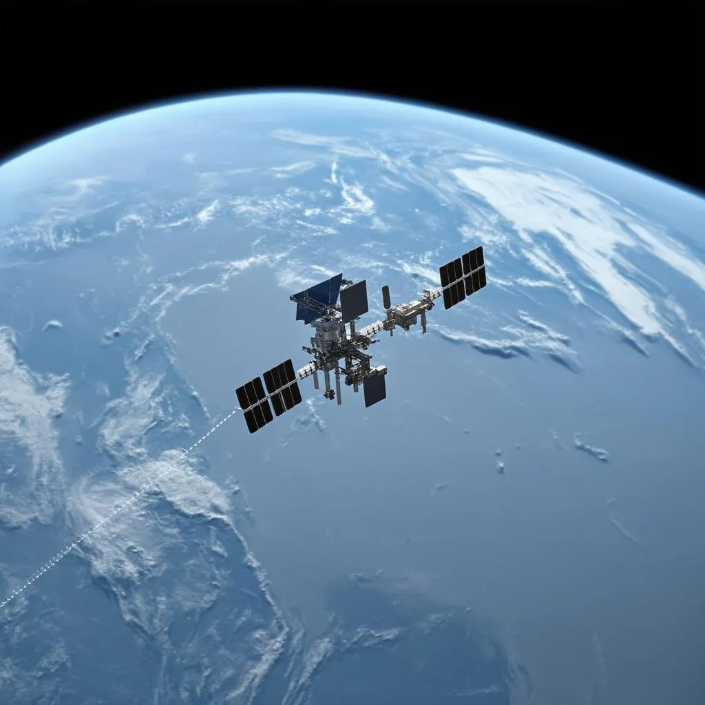 Starlink satellite orbiting Earth