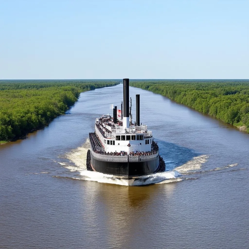 Steamboat on the Mississippi River