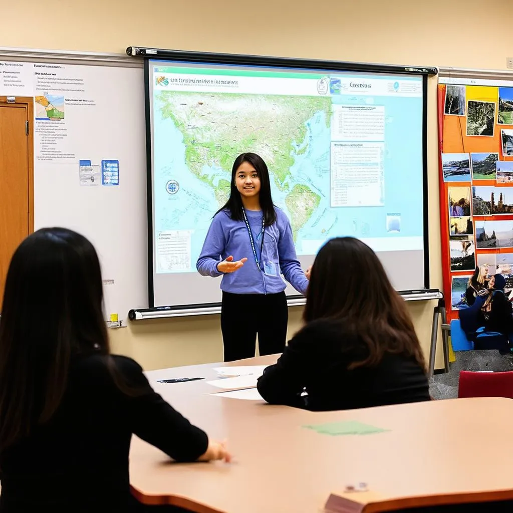 Student Presenting Tourism Project