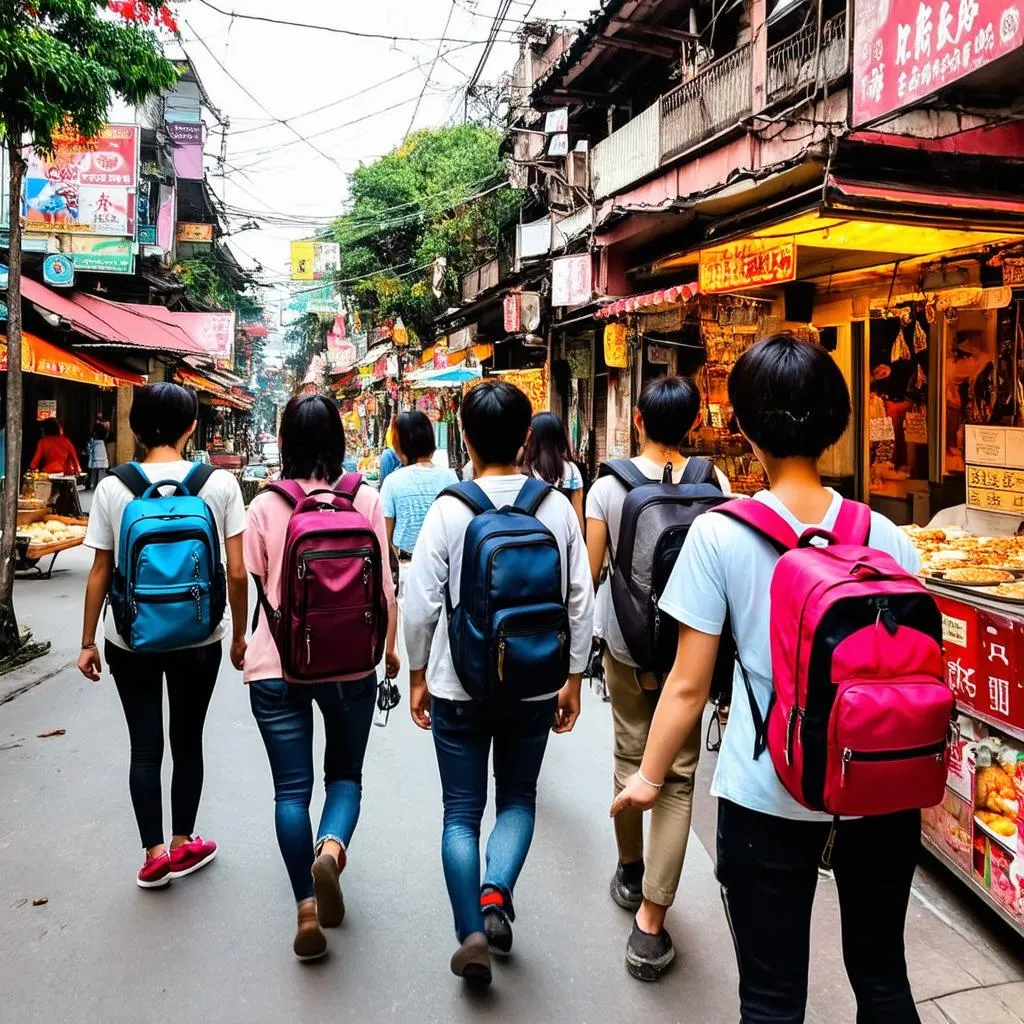 Students in Hanoi's Old Quarter