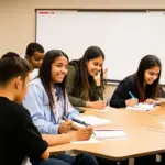 Students learning about tourism