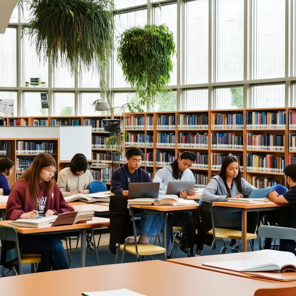 students studying