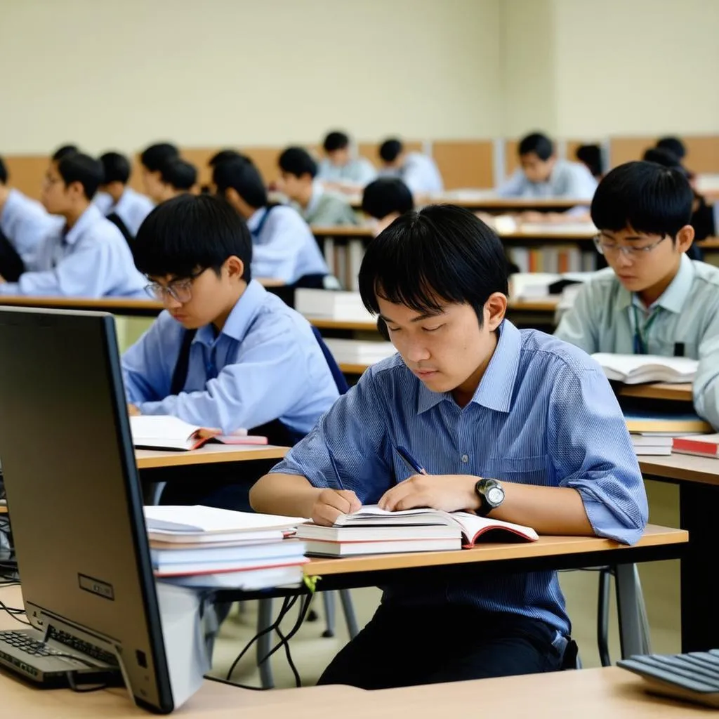 students studying