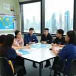 students studying tourism